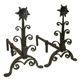 Flower-Topped Andirons