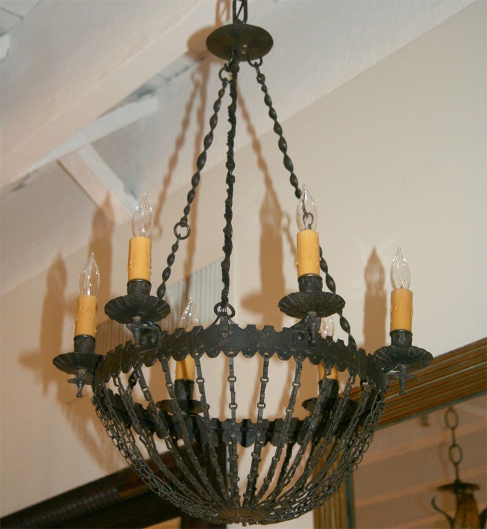 6-Light Chain-Basket Hanging Fixture