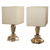 Pair of Small Crystal Table Lamps