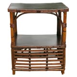 STICK WICKER TABLE, Paul Frankl style