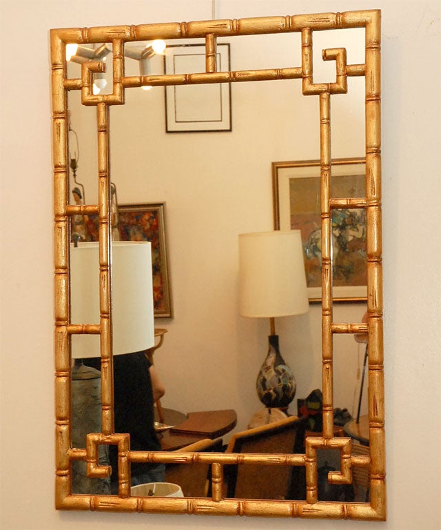 Nice vintage faux bamboo mirror in the style of Billy Haines.
