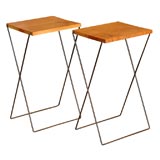 Wonderful Pair of Mid Century Folding Drink Tables