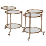 Pair of Chrome and Glass Cocktail Tables Pair of Chrome and Glass Cocktail Tables