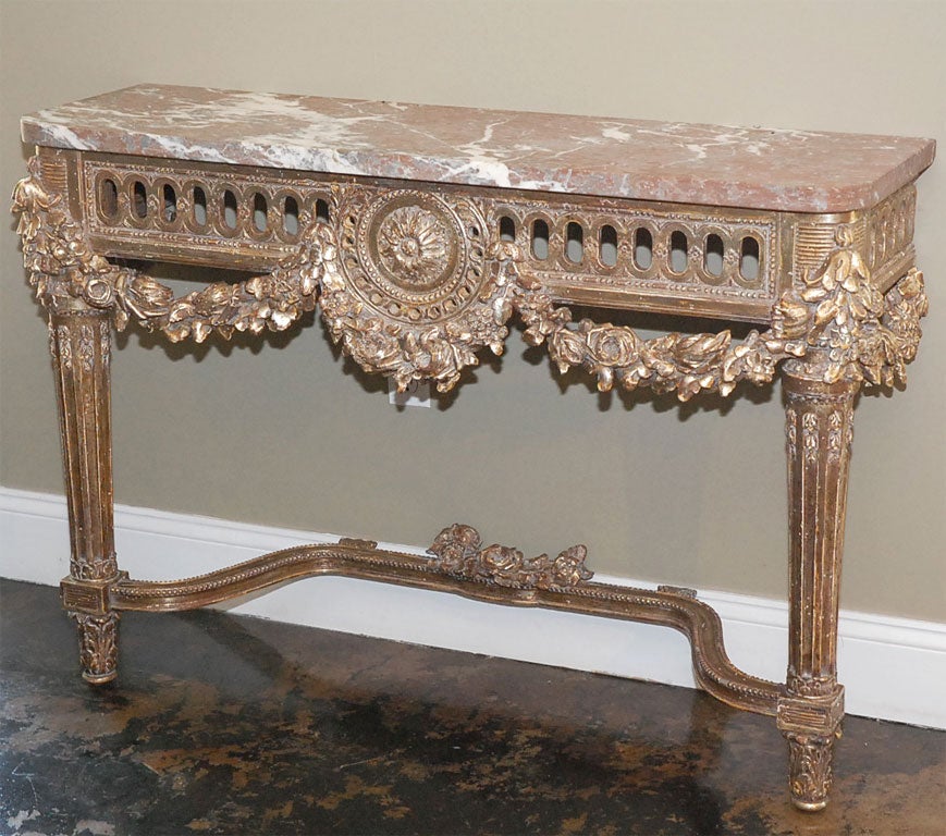18th Century Gilded Marble-Top Consoles