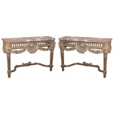 18th Century Gilded Marble-Top Consoles 18th Century Gilded Marble-Top Consoles