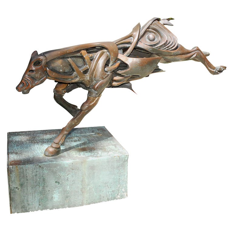"The Flying Horse" a Bronze Sculpture by Roberto Sa For Sale