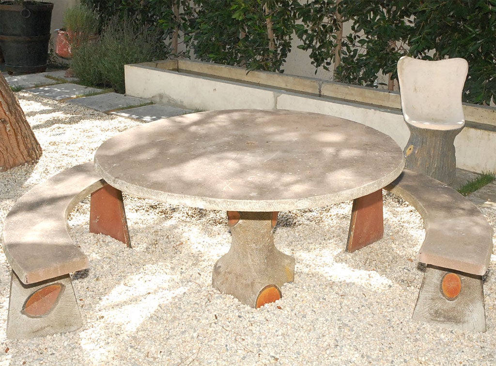 Garden Table with Two Matching Benches