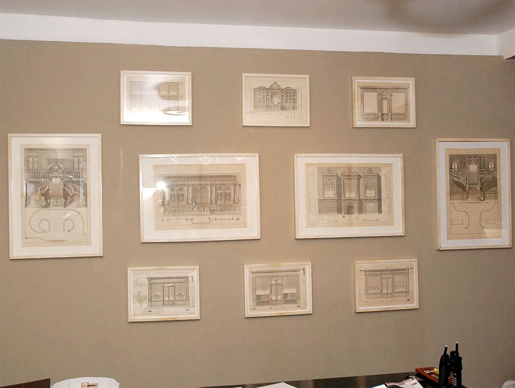 Set of 10 French architectural prints.  La Samaritaine Drawings.  Two sizes.  Listed are the larger size.  The smaller are W16.5