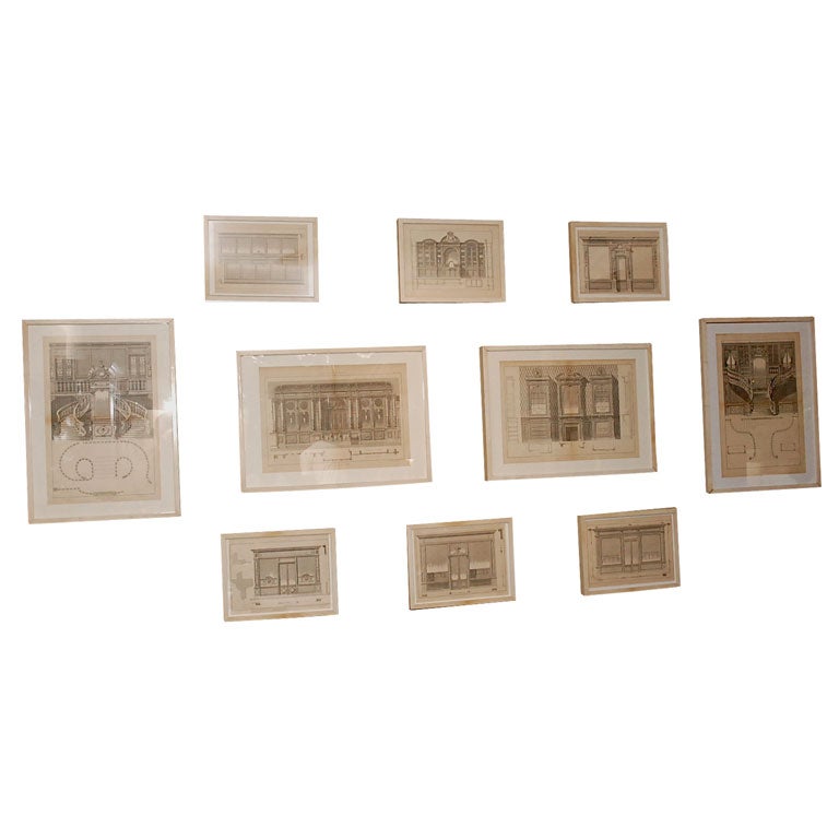 Parchment Framed Architectural Prints For Sale