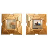 1940's Gold Leaf Geometric Mirrors