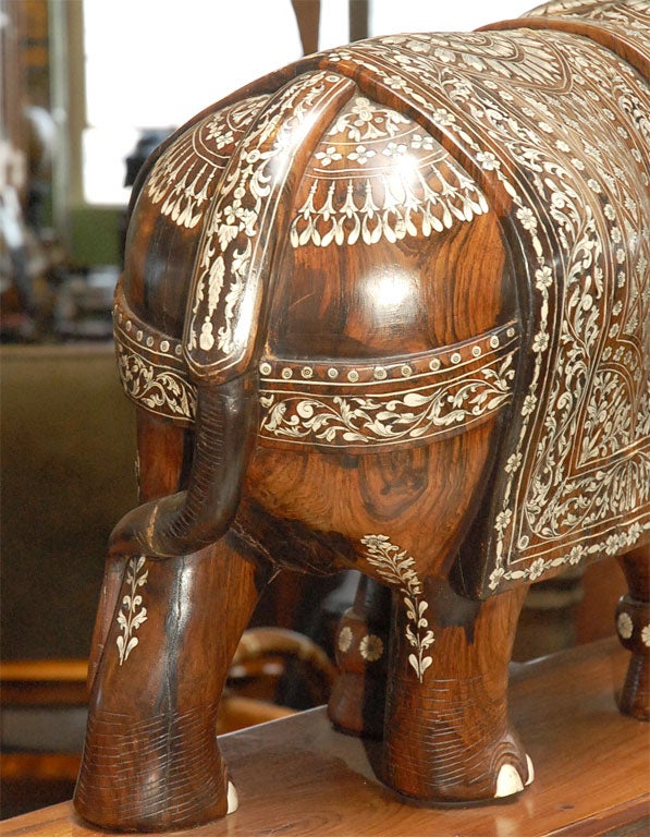 Elephant with Bone & Mother of Pearl Inlay 3