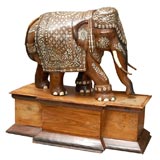 Elephant with Bone & Mother of Pearl Inlay