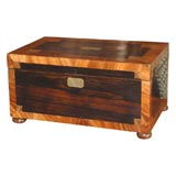 Antique English Mixed Wood Work Box