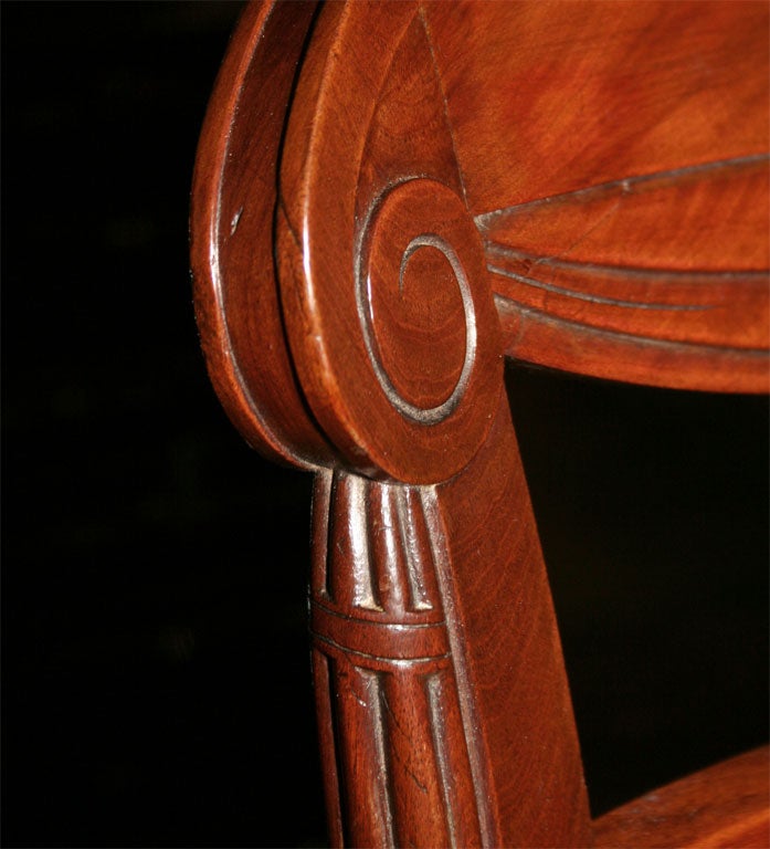 Set of Eight Mahogany Dining Chairs by Sue et Mare, French 1920s For Sale 2
