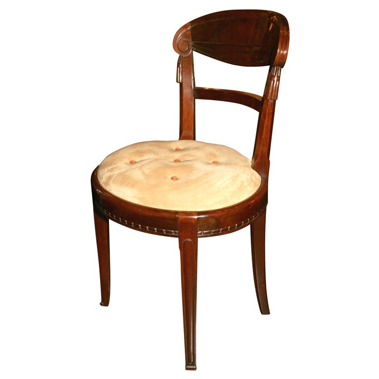 Set of Eight Mahogany Dining Chairs by Sue et Mare, French 1920s For Sale