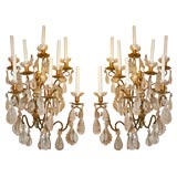 Pair French bronze Louis XV style wall lights