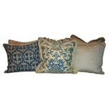 Group of vintage Fortuny fabric cushions
