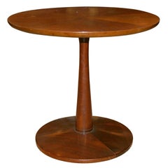 Pedestal Base Walnut Occasional Table by Drexel