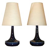 Pair of Cobalt Blue Ceramic Table Lamps by Lotte