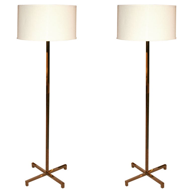 American Cruciform Base Floor Lamps by Stewart Ross James for Hansen, NYC For Sale