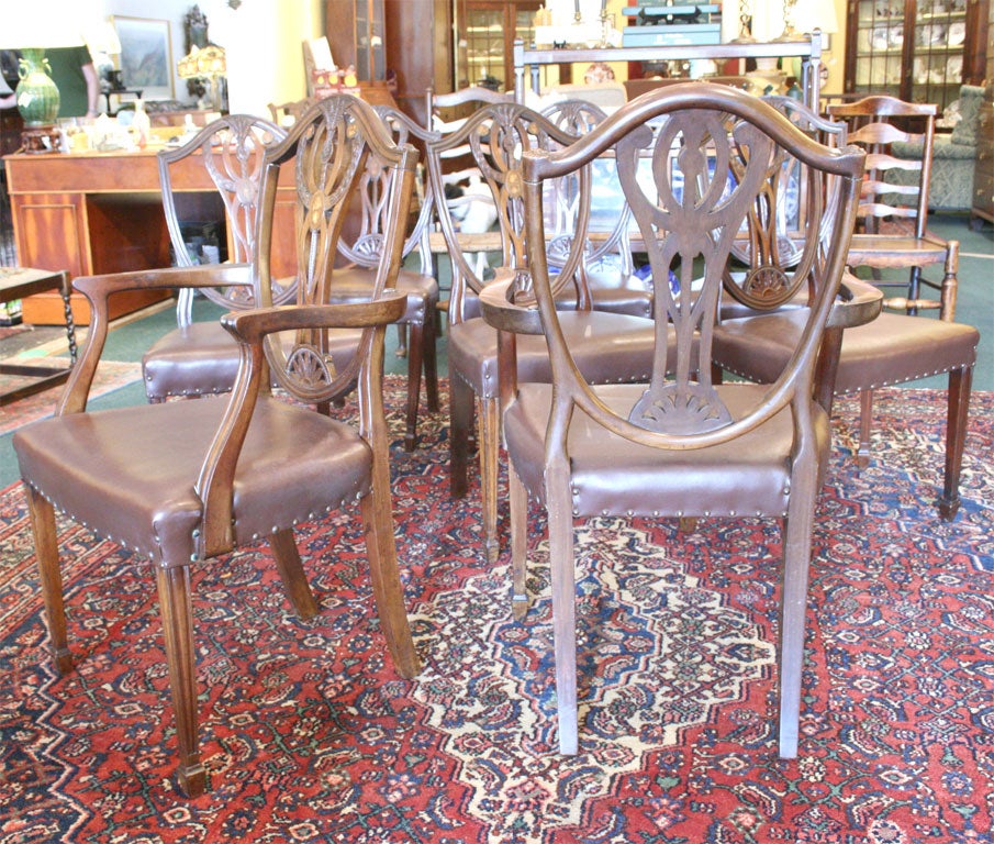 19th Century Set of Eight Hepplewhite Style Chairs