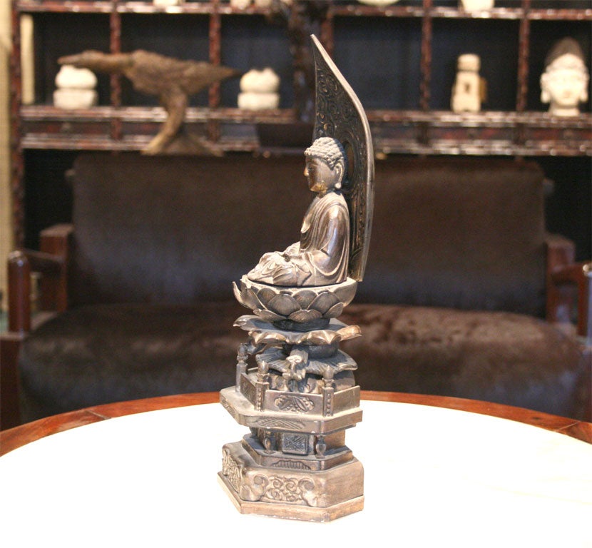 Seated Figure of Amida on Lotus Throne with Halo