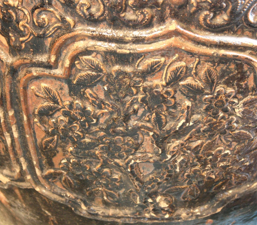 20th Century Large Floral Relief Urn