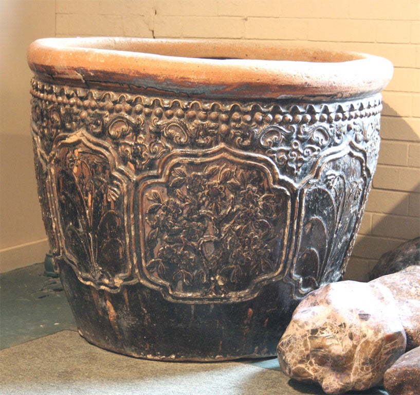 Large Floral Relief Urn 1