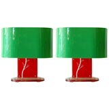 Rare Pair of '40s Acrylic Table Lamps