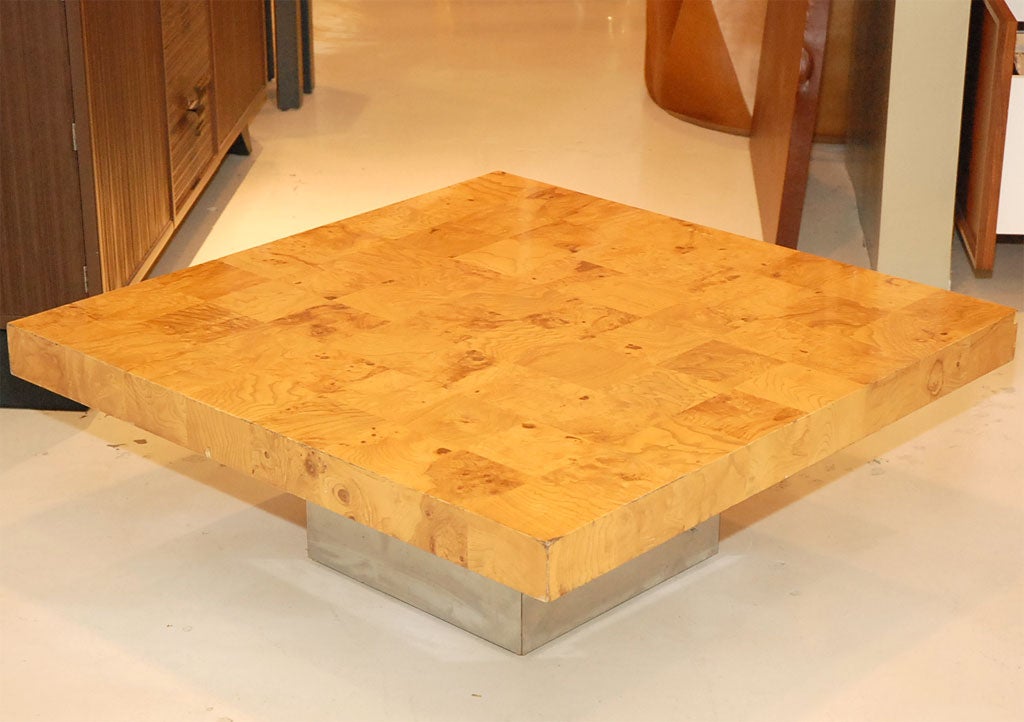 Square Burl Top Coffee Table
