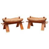 Pair Of Wood Camel Saddles