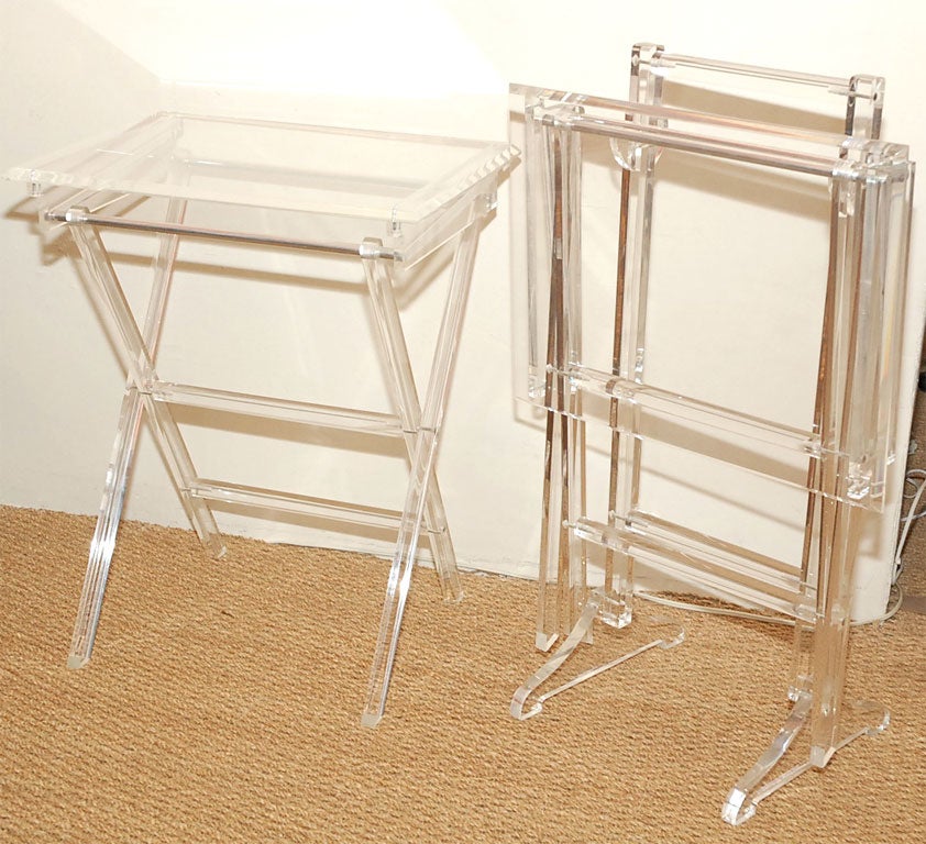 Pair of lucite folding tables