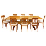 8 Biedermeier-like Chairs & Deco Dining Table