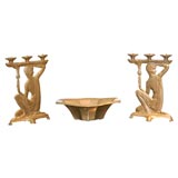 Set of Seidel Candlesticks and Bowl