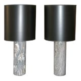 Pair of Italian Marble lamps by Nessen Studios