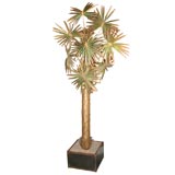 1960's French Metal Spike Palm Tree Floor Lamp