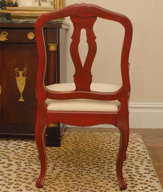 Red Painted Desk or Side Chair For Sale 1