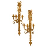 Large Gilt Bronze Sconces