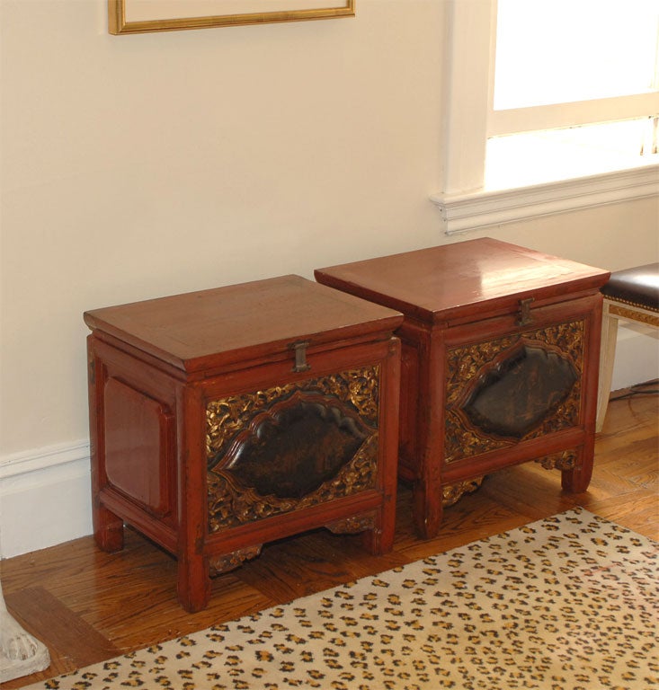 Pair of Chinese Lacquered Chests