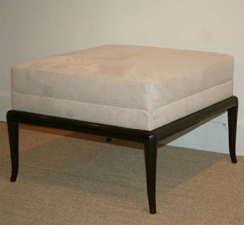 A single Large Gibbings upholstered Square Ottmans.