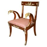 Rare Russian Empire Bronze Mtd Arm Chair, ca 1810