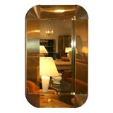 Mirror with Frame in Brass and Chrome by Curtis Jere