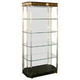 Illuminating Etagere in Lucite with Brass Banding