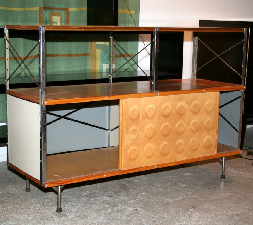 All original Charles and Ray Eames ESU with dimple doors 3