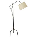 Adjustable Iron Floor Lamp designed by Jacques Adnet
