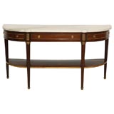Louis XIV Style Mahogany and Marble Console by Jansen