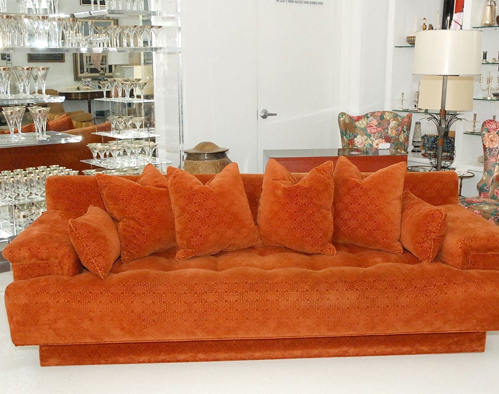 American Overscale Button-Tufted Sofa Upholstered in Original Fabric