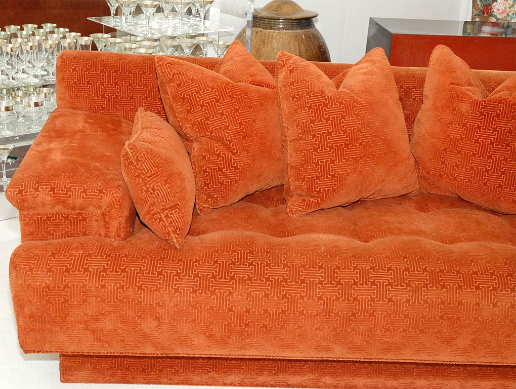 Late 20th Century Overscale Button-Tufted Sofa Upholstered in Original Fabric