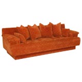 Vintage Overscale Button-Tufted Sofa Upholstered in Original Fabric