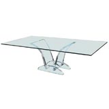 Large Lucite and Glass Dining Table